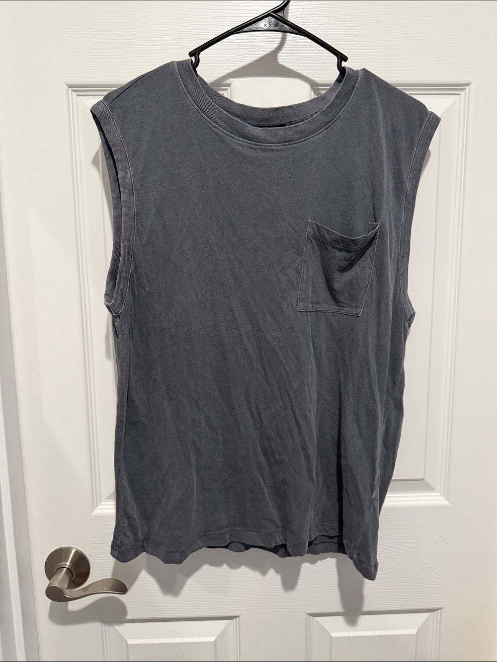 Forever 21 Washed Charcoal Muscle Tee with Pocket